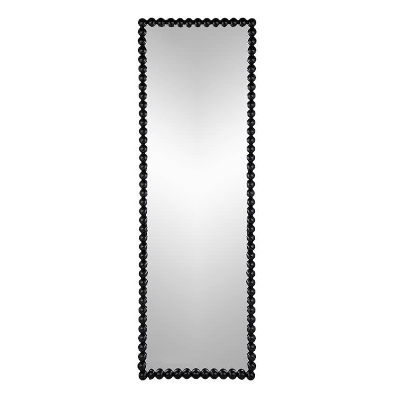 23" x 72" Full Length Mirror with Metal Beaded Frame, Rectangular Oversized Mirror for Living Room Bedroom, Black - Black