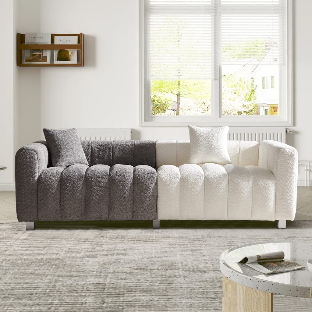 GDFStudio - Premium Velvet Modular 3-Seater 87.4" Bubble Sofa Couch
