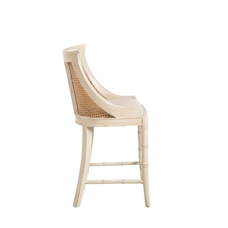Furniture Classics Wood Cream Spoonback Counter Barstool