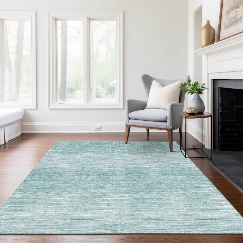 Machine Washable Indoor/ Outdoor Chantille Ombre Stripes Rug