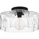 preview thumbnail 1 of 2, Lilly 1-Light Matte Black Semi-Flush Mount