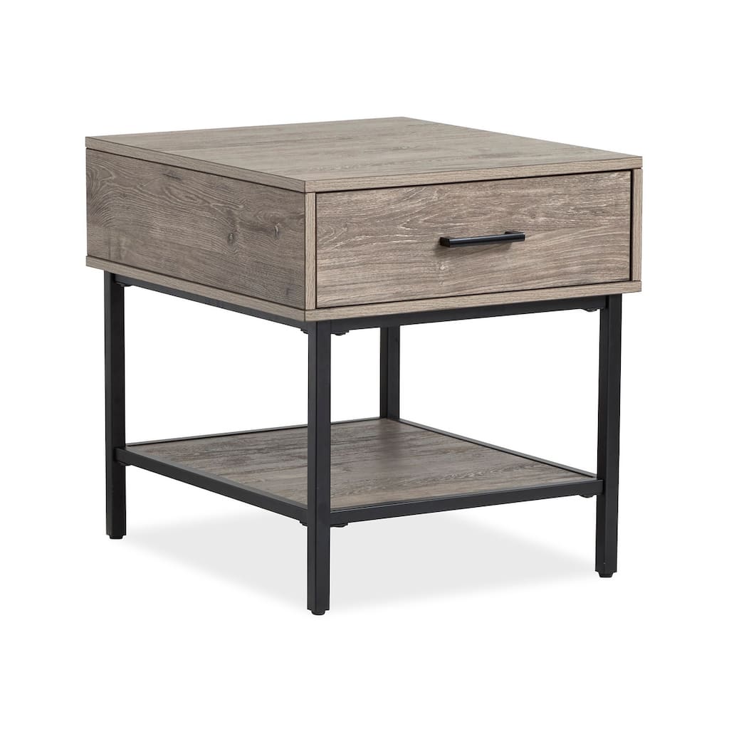 Magnussen Home Fenwick Whitetail Brown and Smoke Glass Rectangular End Table - 22''W x 26''D x 24''H