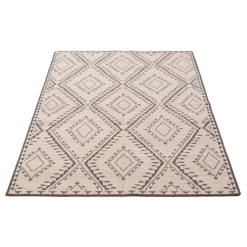 ECARPETGALLERY Hand-knotted Tangier Light Grey Silk Rug - 5'6 x 7'10
