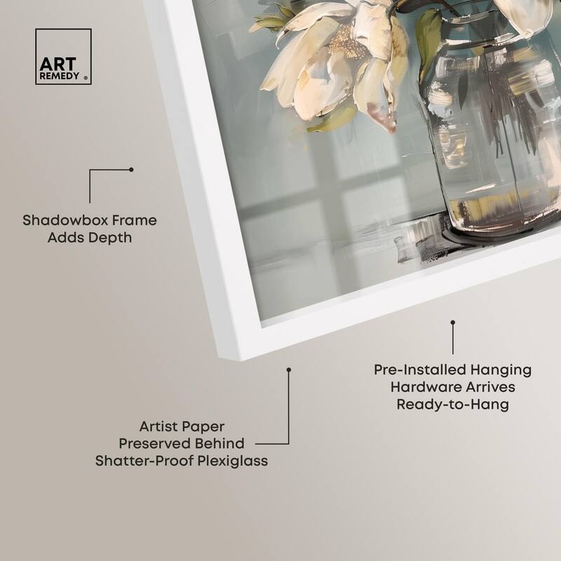 Prismatic Floral and Jar Shadowbox by Art Remedy