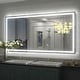 preview thumbnail 113 of 118, KIOTEE Super Bright Anti-fog LED Bathroom Mirror with Backlit and Front Lighting 3-Year Warranty 60x30