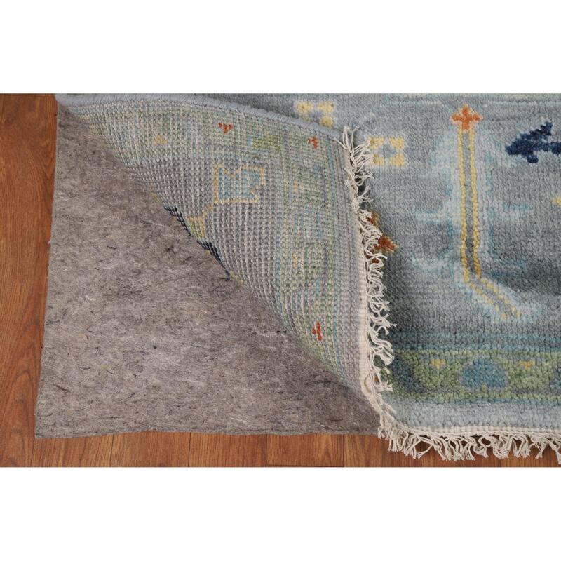All-Over Gray Oushak Indian Area Rug Handmade Wool Carpet - 8'0" x 9'9"