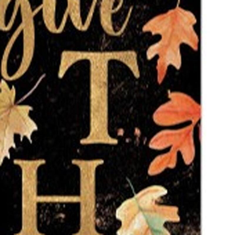 HomeRoots 42" Black Gold Orange And Purple Solid Wood Halloween And Thanksgiving Reversible Garden Stake