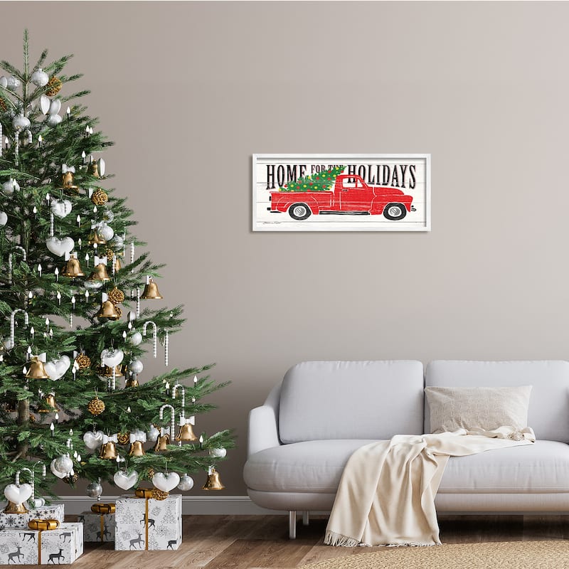 Stupell Home For Holidays Phrase Vintage Red Truck Christmas Framed Wall Art - Green