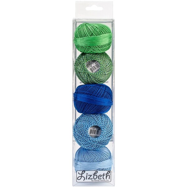 Lizbeth Specialty Pack Cordonnet Cotton Size 10 5/Pkg-Lagoon Mix