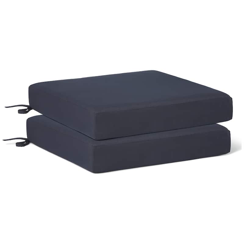Fading Free All Weather Outdoor Patio Seat Cushions (Set of 2) - Without Welt