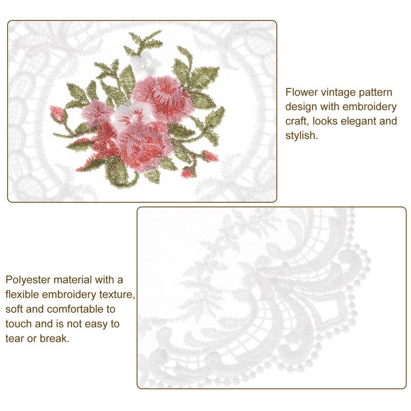 2Pack 12x12-in Retro Lace Placemat Square French Crochet Doilies