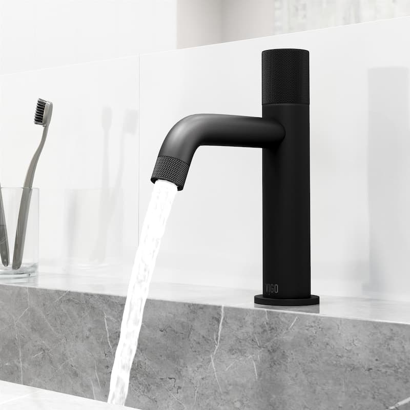 VIGO Apollo 8" H Button Operated Single Hole Bathroom Faucet