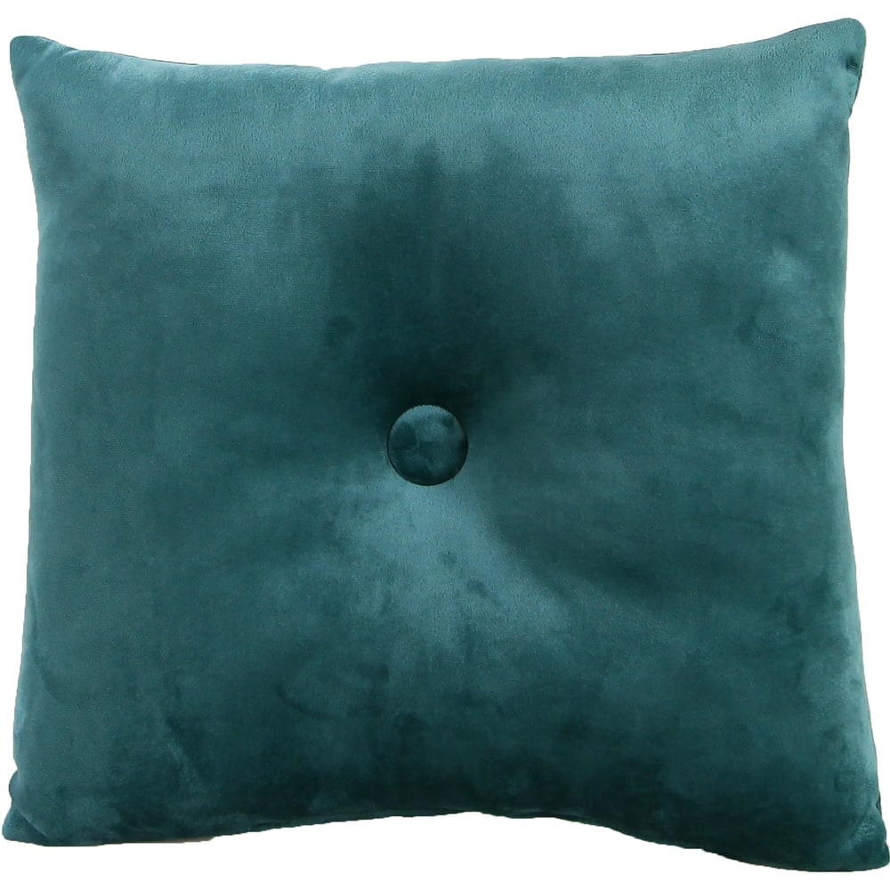 16" x 16" Solid Tufted Indoor Throw Pillow with Fabric Button