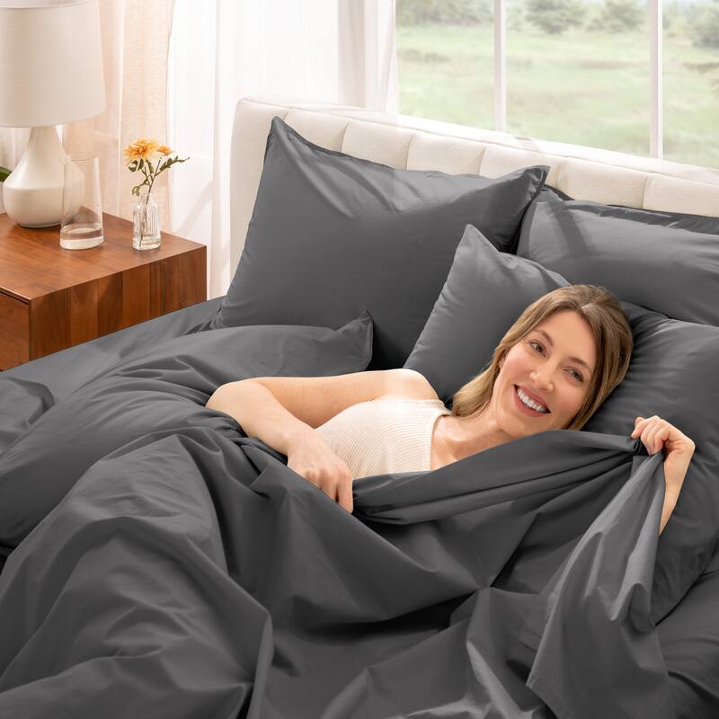 Bare Home Organic Cotton Sheet Set - Crisp Percale Weave