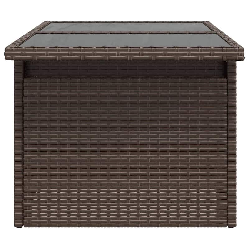 vidaXL Patio Table Rectangular Backyard Garden Poly Rattan and Acacia Wood - 39.4 x 21.7 x 28.7 in
