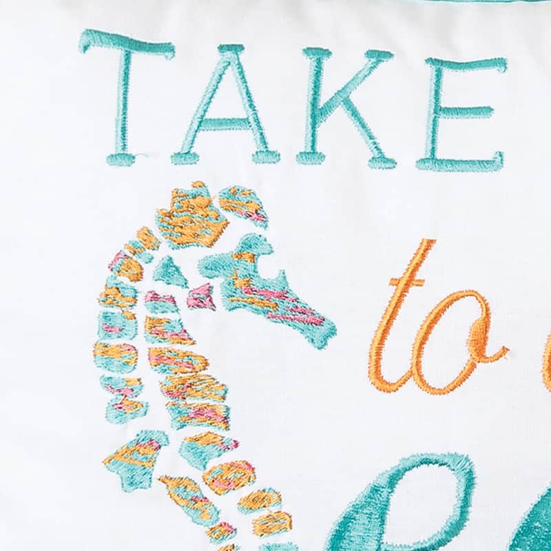 Take Me To The Sea Embroidered Throw Pillow