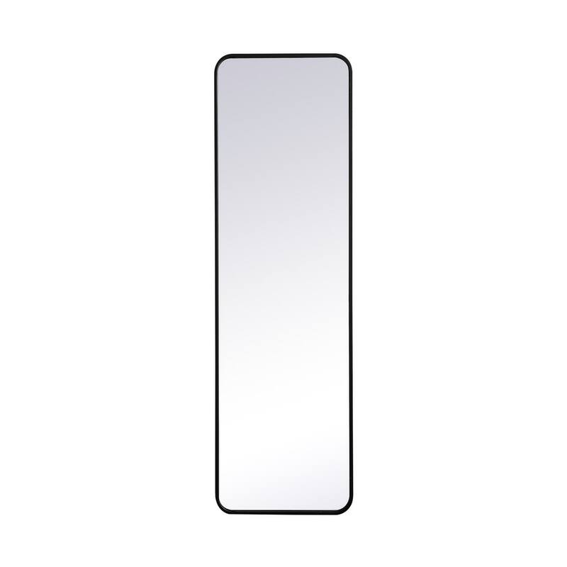 Ezra Soft Corner Metal Rectangular Mirror - 18" x 60" - Black