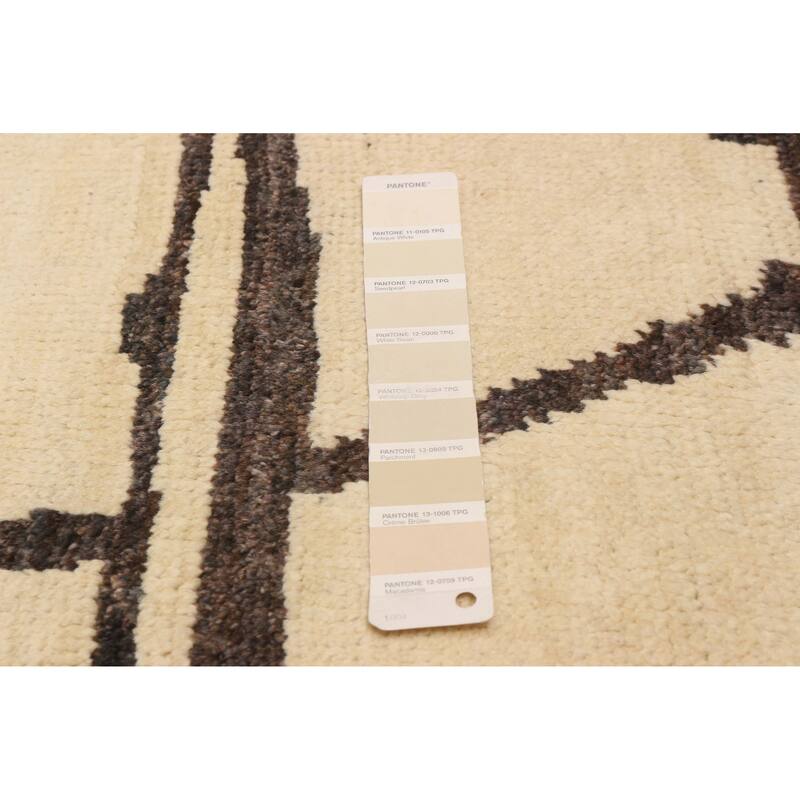 ECARPETGALLERY Hand-knotted Pak Finest Marrakesh Cream Wool Rug - 8'6 x 9'6