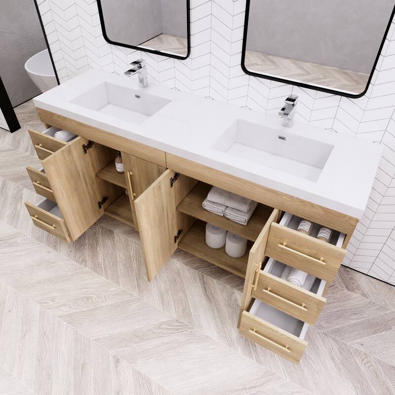 Eliza 72'' Freestanding Vanity with Double Sink