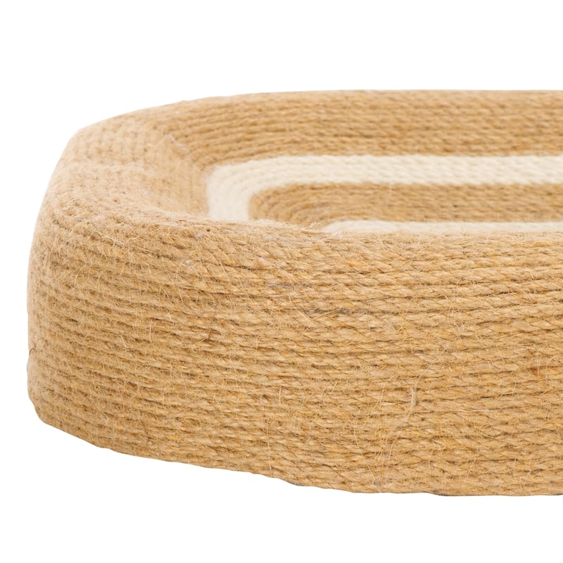 SAFAVIEH Home Natural Ivory 16"W x 24"L x 4"H Cat Scratch Toy SquareJute Bed - 16''W x 24''L x 4''H