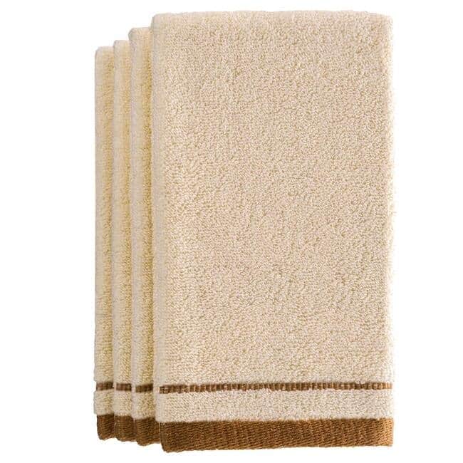 Creative Scents Cotton Fingertip Towels Set of 4 - 11X18 - Ivory