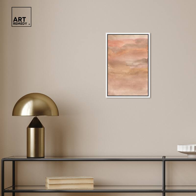 Art Remedy Sienna Pigments Blend Framed Boho Abstract 1 Piece Canvas Wall Art