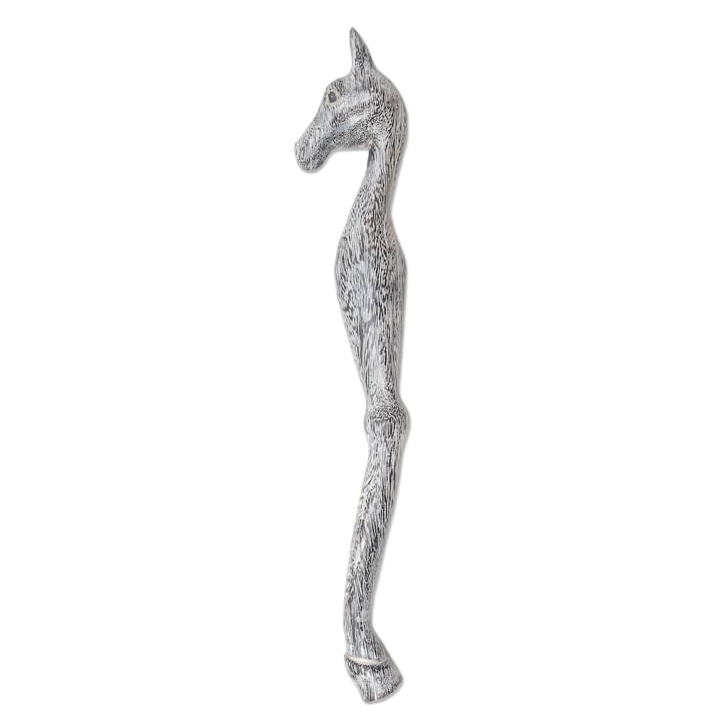 NOVICA Horsing Around, Wood back scratcher - 15.75" H x 1.6" W x 2.4" D