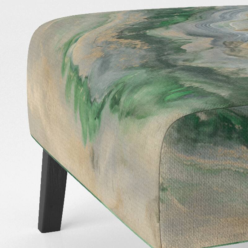 Designart "Coast Blue Sea Waves Watercolour" Upholstered Abstract Accent Chair - Modern Arm Chair For Bedroom