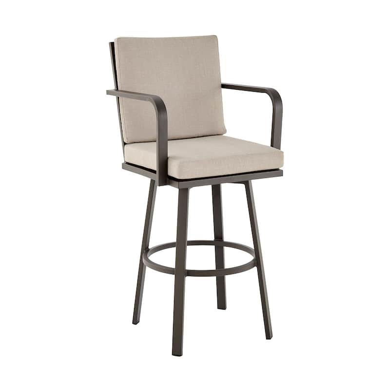 Don Black or Brown All Weather Outdoor Patio Bar Height Swivel Stool