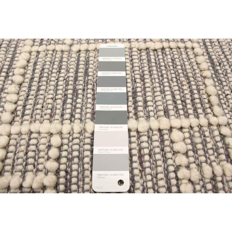 ECARPETGALLERY Braid weave Sienna Grey Wool Rug - 5'0 x 7'9