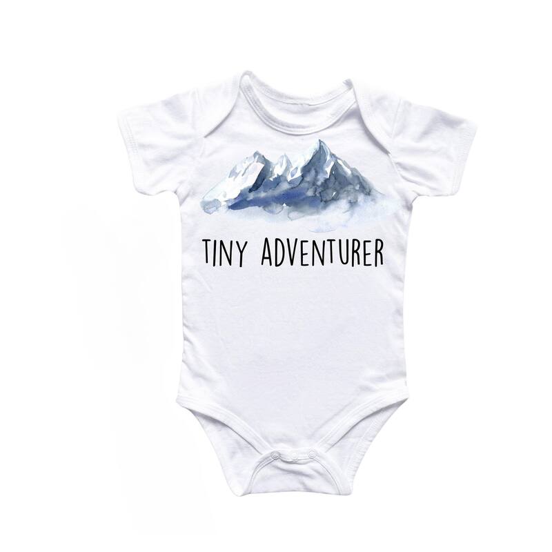 Adventure Mountains - Baby Boy Girl Clothes Infant Bodysuit Funny Cute Newborn - White - 0-3M