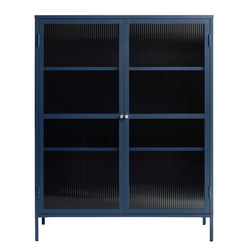 Rye Studio Brianne Modern Metal & Glass 55" Display Cabinet