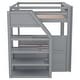 preview thumbnail 12 of 10, Wood Full Size Convertible Bunk Bed with Storage Staircase, Bedside Table, and 3 Drawers