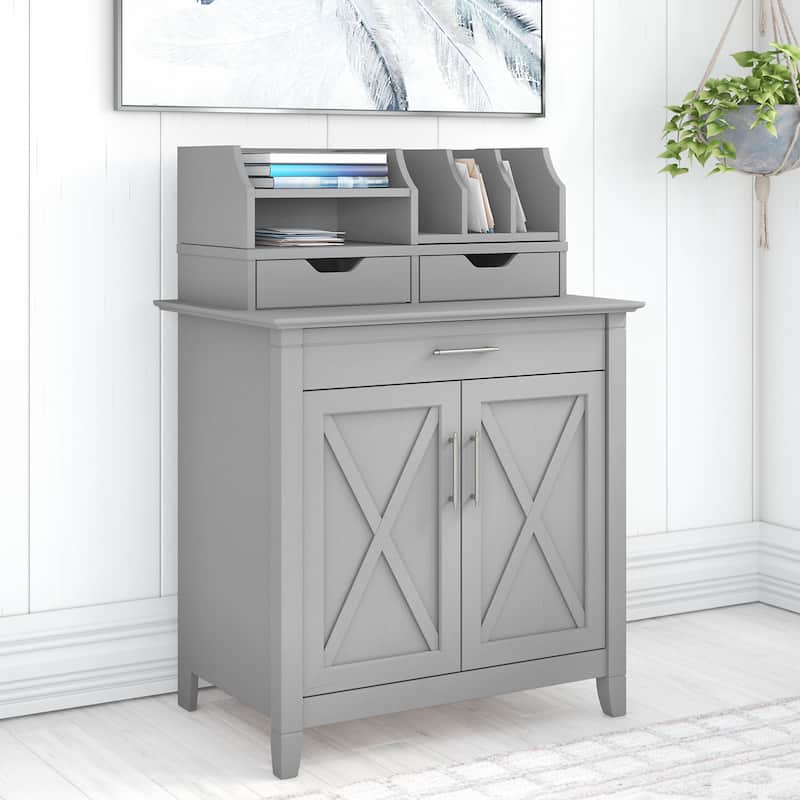 Key West Secretary Desk with Storage Cabinet by Bush Furniture