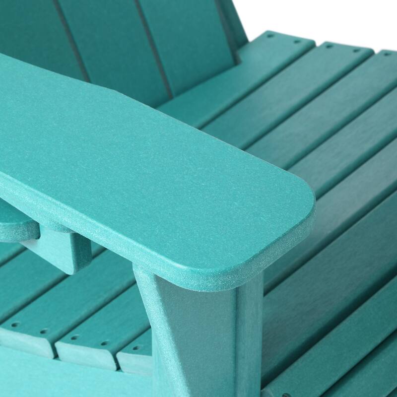 Aderson Outdoor Poly Adirondack Chair with Side Table and Ottoman 5-Piece Set