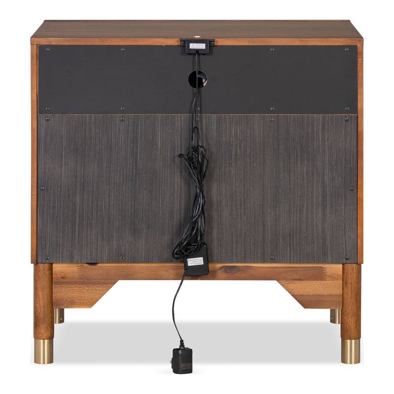 Furniture of America Forma Mid-Century Modern 3-Piece Walnut Solid Wood Storage Platform Bedroom Set