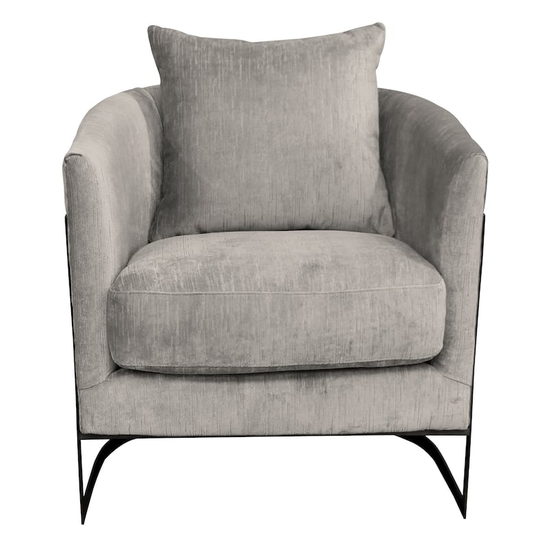 Armen Living Grey or Beige Swan Living Room Accent Chair