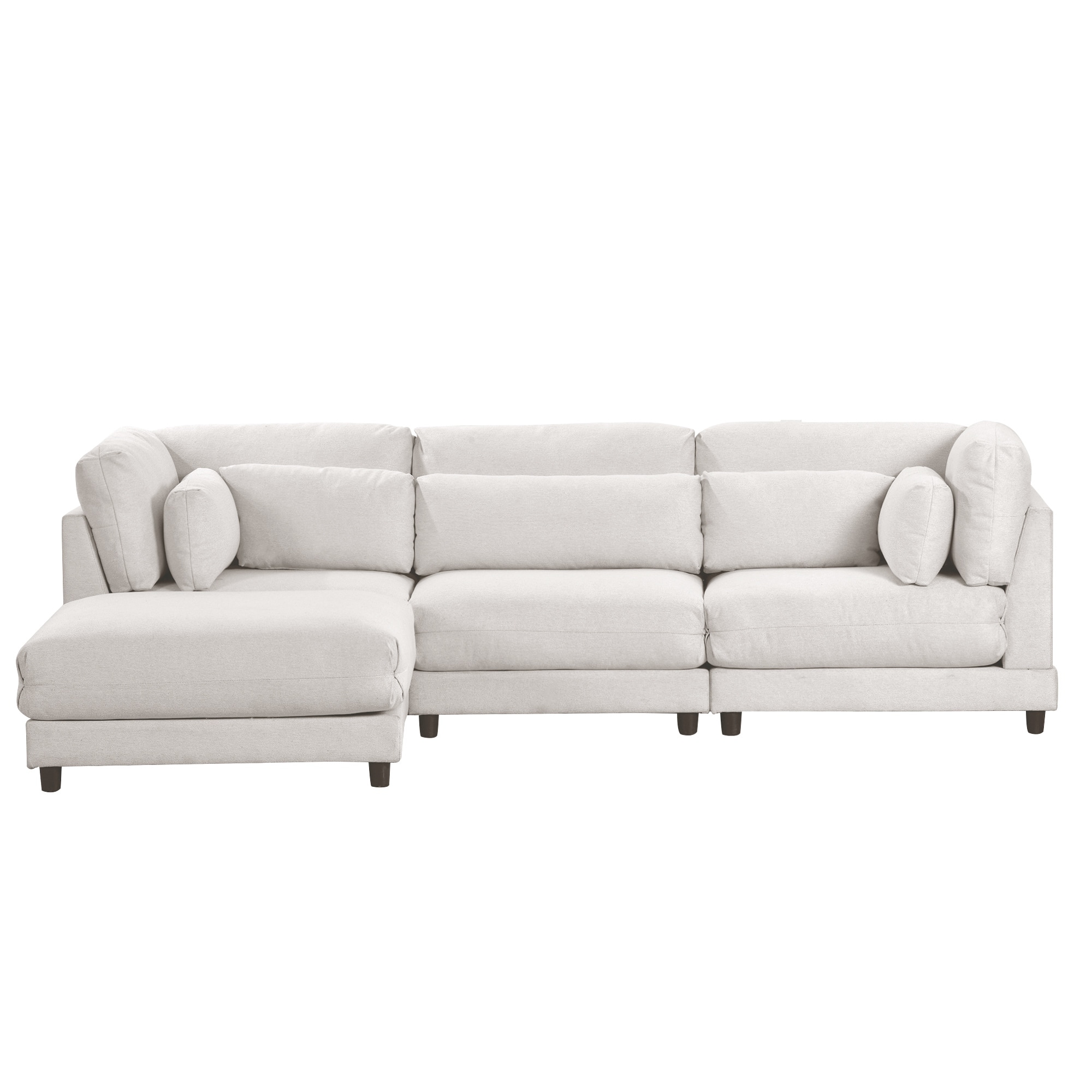 Modular Sectional Sofa Set with Removable Ottoman, 2 Pieces Deep Seat ...