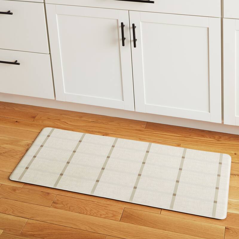 TOWN & COUNTRY BASICS Windowpane Plaid Anti Fatigue Kitchen Mat Non-Slip Backing