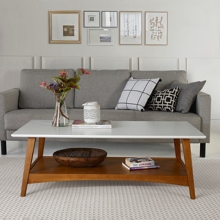 Mid Century Modern Coffee Table - Castanho/White Finish - Bed Bath ...