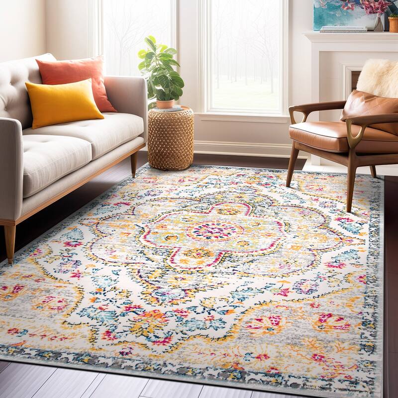 The Curated Nomad Sunset Distressed Vintage Bohemian Rug