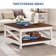 preview thumbnail 24 of 51, Moasis Farmhouse Coffee Table with Shelf, 2-Tier Center Table for Living Room