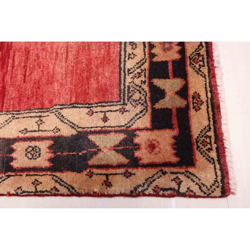 ECARPETGALLERY Hand-knotted Konya Anatolian Red Wool Rug - 3'4 x 13'0