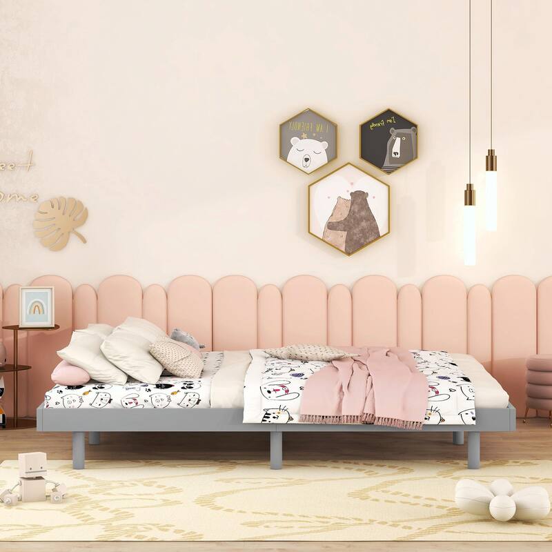 Contemporary Floating Platform Bed Frame