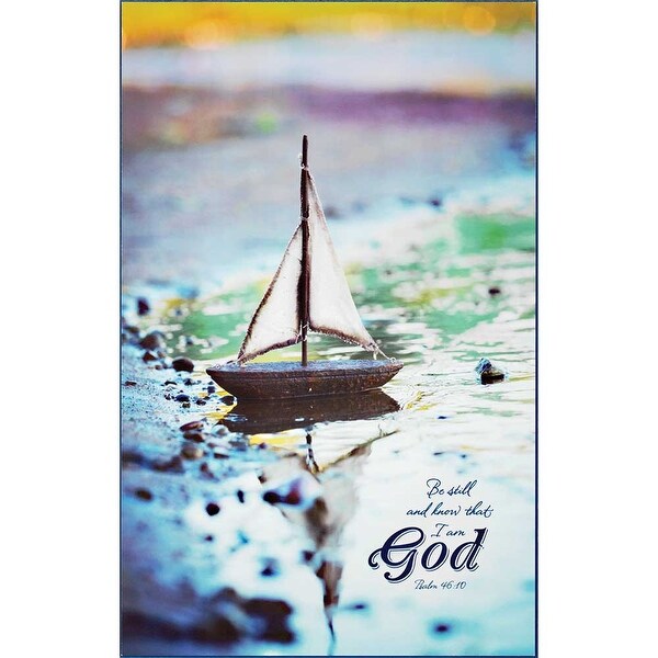 13.8" Blue and Brown "Be still and know that I am god" Rectangular Wall Plaque - N/A