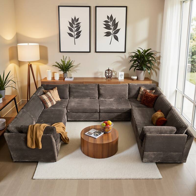 OVIOS Art-Style Deep-Seat Sofa