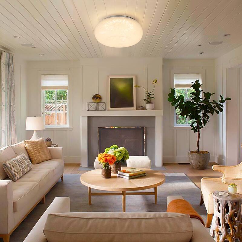 Mid Century White Glass Modern LED Flush Mount Ceiling Light