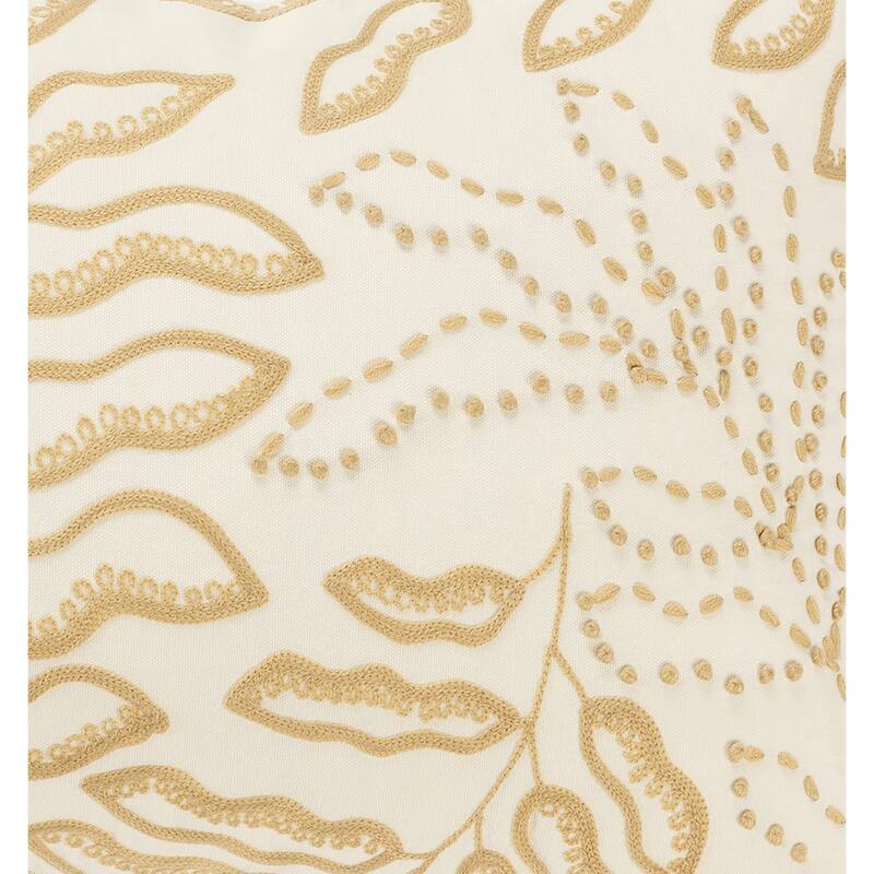 Rizzy Home Traditional Ivory Down Filled Decorative Pillow 14"x26"