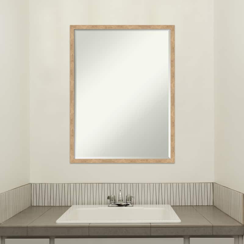 Imprint Half-Inch-Bevel Wood Framed Bathroom Vanity Wall Mirror - Glass Size 18x24