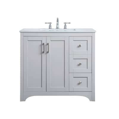 Elegant Lighting VF17036 Moore 36" Free Standing Single Basin Vanity